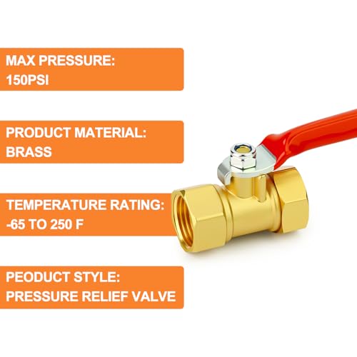 Image of GASHER 3PCS 3 /8 Inch Brass Mini Ball Valve, Shut Off Valve, 3 /8 Inch FNPT Thread Pipe Fitting