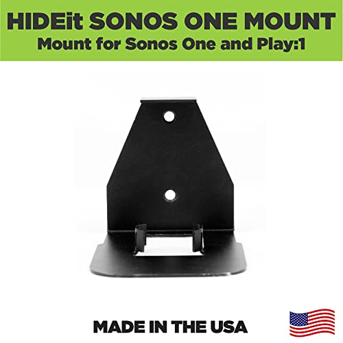 Hideit Mounts Wall Mount For Sonos One/Play:1 - Made In Usa, Black Steel Wall Mount For Sonos, Fits Sonos One, Sonos Sl And Sonos Play:1 Smart Speaker #TOP1