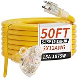 PlugSaf 50 FT 12/3 Multi-Outlet