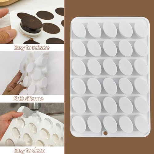 Cylindrical Silicone Chocolate Molds Cylindrical Silicone Baking Molds for Chocolate Bath Bomb Cheesecake Muffin Cookies (30 Cavities 3x1.8cm) - Image 3