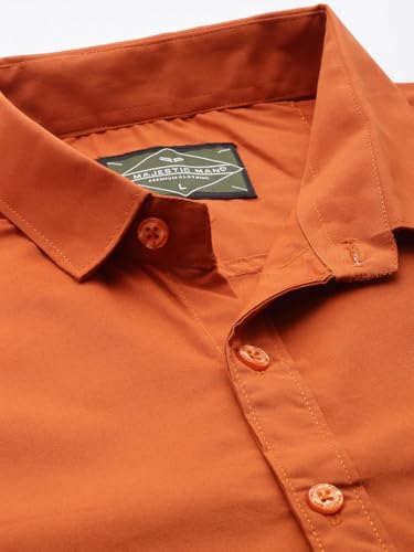 Image of Majestic Man Men's Cotton Slim Fit Solid Casual Shirt