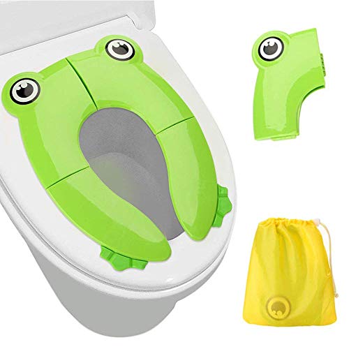 Potty Training Seat for Kids, Portátil Reutilizable Potty Training Cubierta de Asiento Mejora el Plegado de Grandes Almohadillas Antideslizantes con Bolsas de Transporte para Bebés