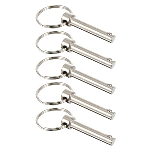 ANDRESLAD Pasador de Seguridad de Acero al Carbono Bola de Resorte, 5 Unidades (6x32 Mm), Pasador de Bloqueo Rápido para Hardware Marino y Accesorios de Cubierta de Barco