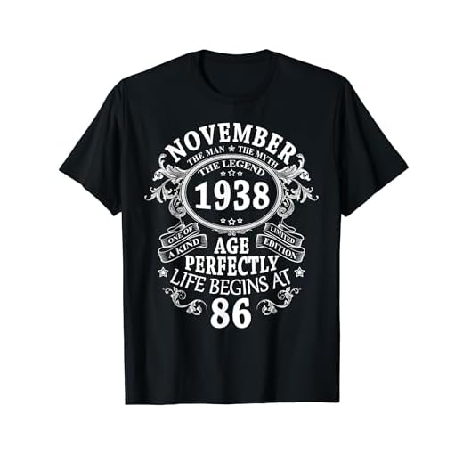 Regalo 86 Años Cumpleaños Hombre Mujer Noviembre 1938 Camiseta