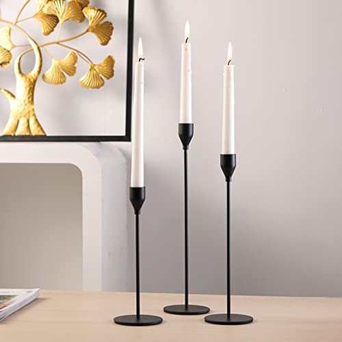 Black Candlestick Holders Set Of 5, Black Candle Holder Taper Candle Holders, Metal Candle Stick Holder For Wedding Centerpiece Party Events Anniversary Dinning Table Bridal Showers Home Mantel Decor #TOP3
