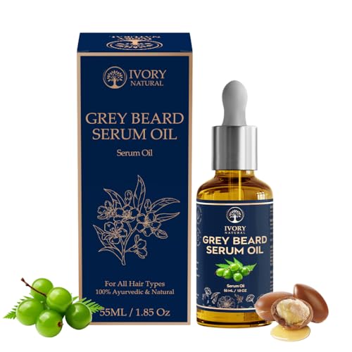 Image of Grey Beard Oil Serum (55 ml) - Helps in Reduces Greys & Restore Natural Black Beard Color | With All Natural Ingredients for All Beard Types