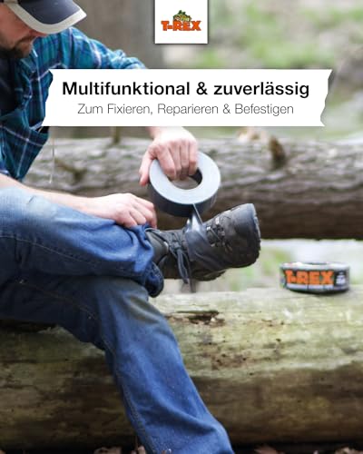 T-Rex Tape 821-25 Gewebeband – Extrem starkes Panzertape – Wasserdichtes Reparaturband für innen & außen – Klebeband zum Reparieren & Befestigen – 25mm x 9,10m