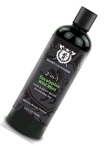 Henry Cavendish Shampoo and Body wash - Eucalyptus Wild Mint - Shampoo Gel and Bodywash for everyday use. A Great Liquid Bath Soap that also makes Hair easy to brush or comb. For Men and Women.