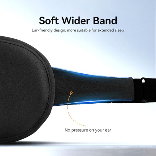Blackout Sleep Mask for Men & Women: Weighted 3D Contoured Night Eye Cover, Zero Pressure Adjustable Strap & Breathable Fabric, Airplane Travel, Road Trips, Students,Meditation & Yoga Essentials,Black - Image 6