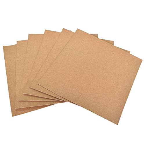 6 Piezas Lámina de Corcho Adhesiva, Cuadrados 30 x 30 cm, Plancha 1mm, Bricolaje para Posavasos, Pared de Fotos, Tablero para Notas, Decoración de Mesa y Pared