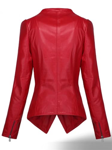 Short PU Leather Jacket Long Sleeve One Button Slim Fit Leather Jackets And Coats For Women3
