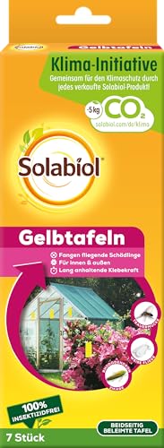 Preisvergleich Produktbild Solabiol Gelbtafeln, insektizidfreie Leimfallen gegen Weiße Fliegen,Trauermücken,Blattläuse,Min... und Zikaden,7 Stück