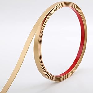 Gold Molding Trim Peel and Stick, Flexible Mirror Border Design, Wall Ceiling Floor Cabinet Tile Edge Moulding, 5m x 0.66cm