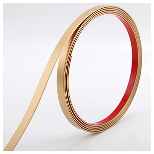 Matte Gold Molding Trim Peel and Stick, Flexible Mirror Border Design, Wall Ceiling Floor Cabinet Tile Edge Moulding, 5m x 2cm