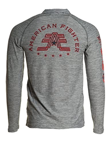 American Fighter Men's Pullover Mock Neck BRISTOL ZIP Gray3