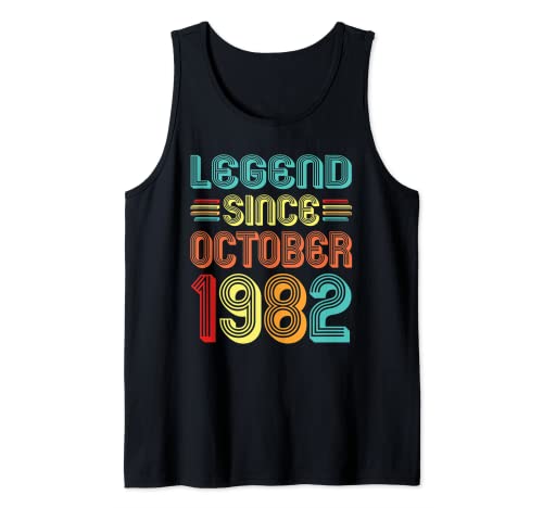 Legend Since October 1982 Retro 40 Years Old 40th Birthday Camiseta sin Mangas