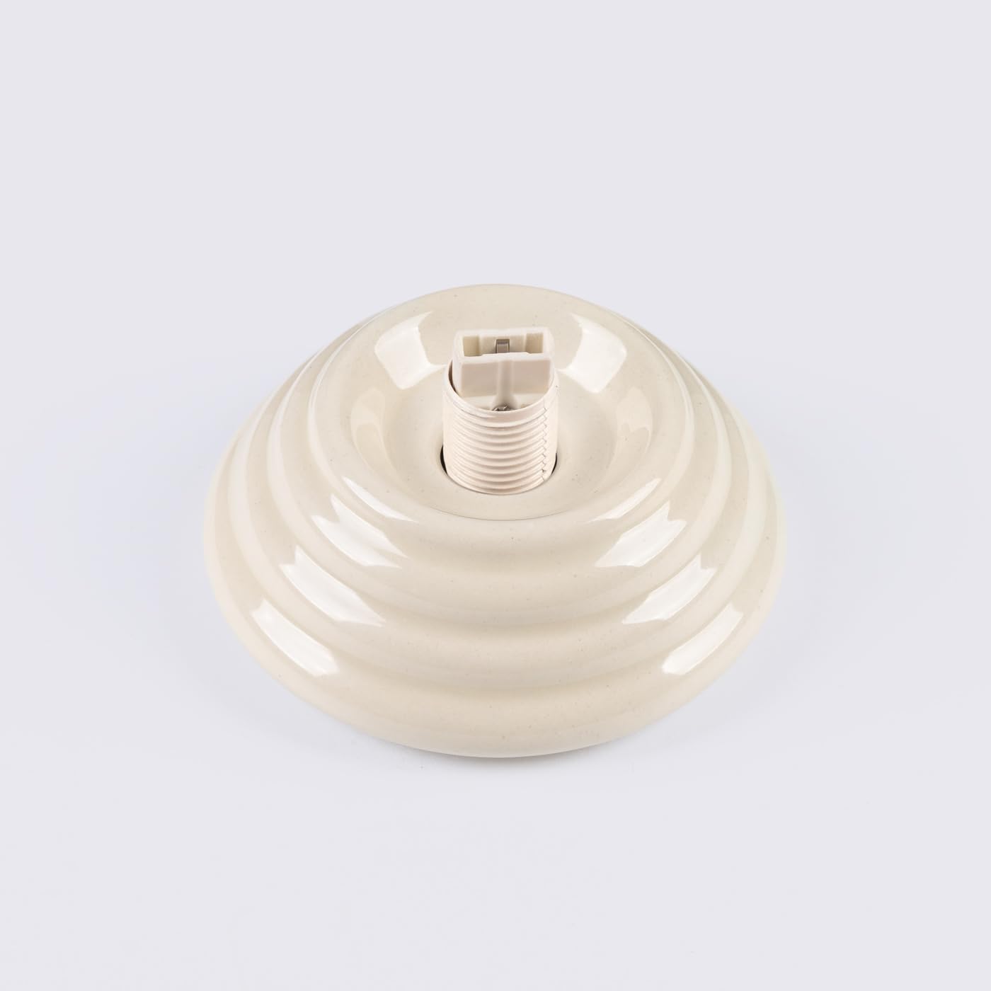 SOLLUX lighting Deckenlampe Deckenleuchte - Deckenstrahler glasierte Keramik Glas - 1 Flammig - LED Lampe Glühbirne - Beige Zori