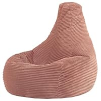 icon Dalton Kids Bean Bag, Dawn Pink, Cord Kids Bean Bag Chair with Filling Included for Girls and Boys, Childrens Chair, Beanbags for Children, Playroom Décor, Bedroom Accessories