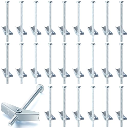 Yaocom 50 Pcs 1/4" X 4" Toggle Bolts and Wing Nut Wall Anchor for Drywall