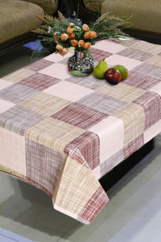 Image of Dakshya Industirs PVC Waterproof Table Cover 36x54 Inch Floral Printed Center Table Cover Washable Plastic Table Sheet Oilproof Dining Table Cover for Coffee Table Living Room Home (Silver Leaf)