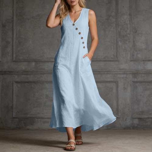 Robe de plage sans manches ultra confortable à coupe fluide et col en V - 2
