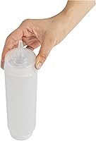 Vista 9 de Restaurantware Botella de plástico transparente FIFO de 16 onzas con tapa de repuesto y punta de dispensación de precisión, ideal para restaurantes