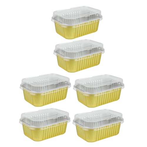 CIYODO Foil Pans 6 Pack Aluminum Cake Boxes Takeout Cake Wrapping Food Takeout Restaurant Boxes