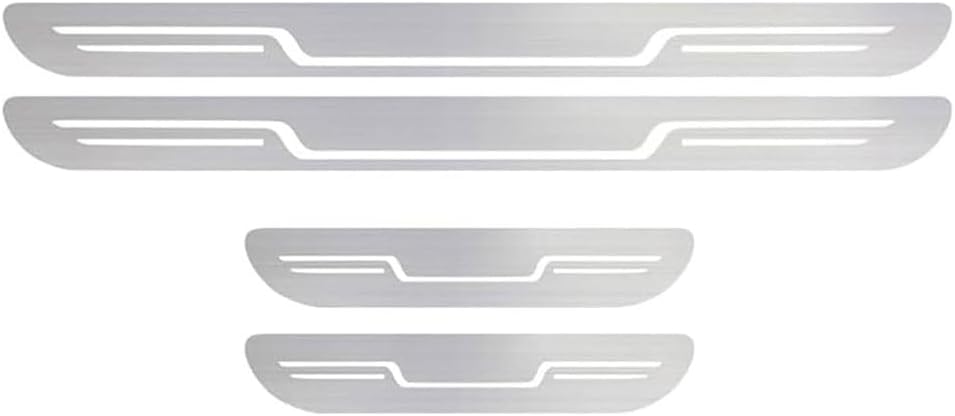4PCS Car Door Sill Protector for VW R Line Rline Polo Golf GTI Passat, Door Entry Guard Stainless Steel Edge Scuff Plate Welcome Pedal Cover Threshold Protection,E/Silver