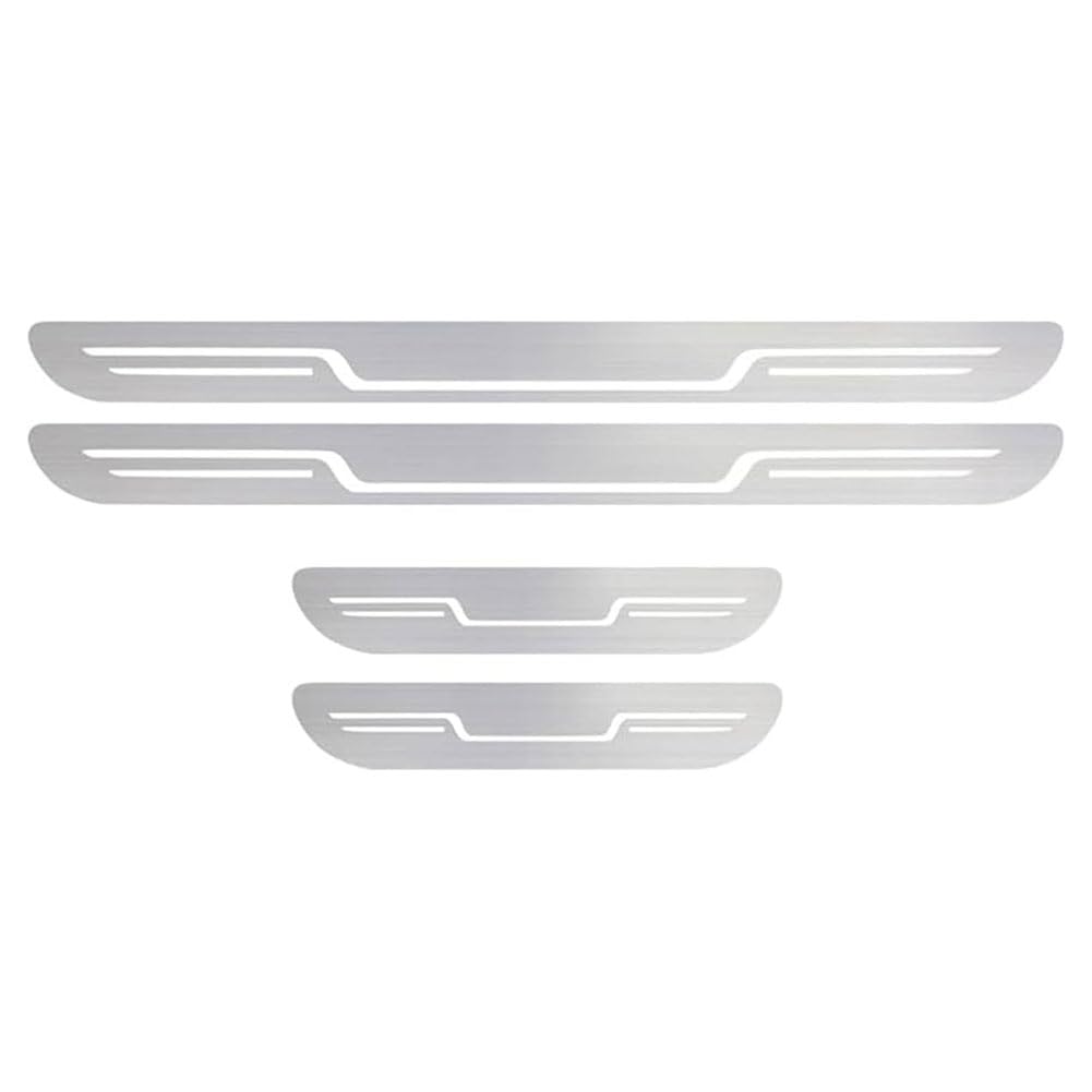4PCS Car Door Sill Protector for VW R Line Rline Polo Golf GTI Passat, Door Entry Guard Stainless Steel Edge Scuff Plate Welcome Pedal Cover Threshold Protection,E/Silver