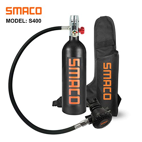 SMACO S400 Scuba Diving Tank Equipment, Mini Scuba Dive Cylinder with 12-18 Minutes
