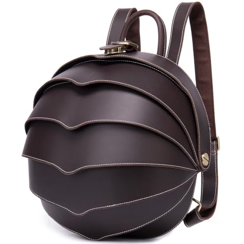 Crazy Horse Leather Backpack Day Pack Travel Bag for(D)