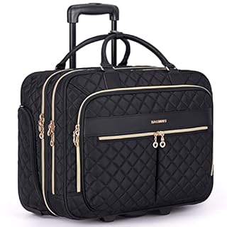 BAGSMART Rolling Laptop Bag Women, Rolling Briefcase for Women, 17.3 Inch Laptop Bag with Wheels Computer Bag Laptop Case for Work Travel Business