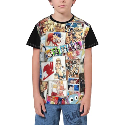 Kids T Shirts for Fairi Tail Top,Casual 3D Printed Short-Sleeve tee for Party