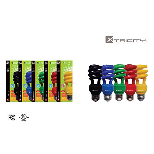 Cfl Compact Fluorescent Colored Light Bulb, T2 Spiral, 13W (60 Watt Equivalent), E26 Medium Base, 120V, Ul Listed, Blue (1 Pack) #TOP3