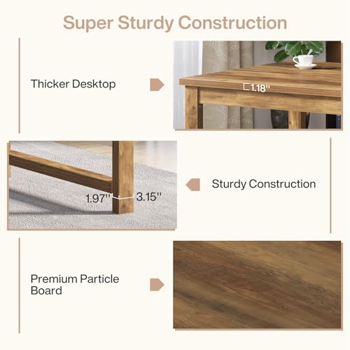 Image of Tribesigns Modern Computer Desk, 63 x 31.5 inch Large Office Desk Computer Table Study Writing Table Workstation for Home Office, Brown Wood