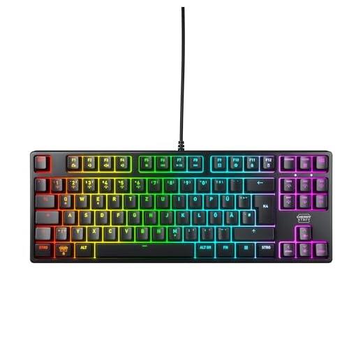 CHERRY XTRFY K4V2 TKL, Kabelgebundene Gaming-Tastatur ohne Nummernblock, Deutsches Layout (QWERTZ), RGB-Beleuchtung, Mechanische MX2A RED Switches, Schwarz