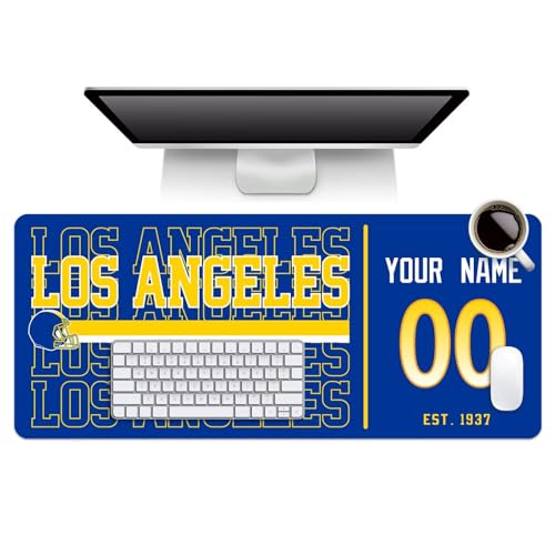 Image of ANTKING Los Angeles R Mouse Pad Custom Name and Number Desk Pad for Men Women Youth Gifts