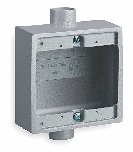 Hubbell KILLARK Weatherproof Electrical Box, 2-Gang, 2-Inlet, Malleable Iron