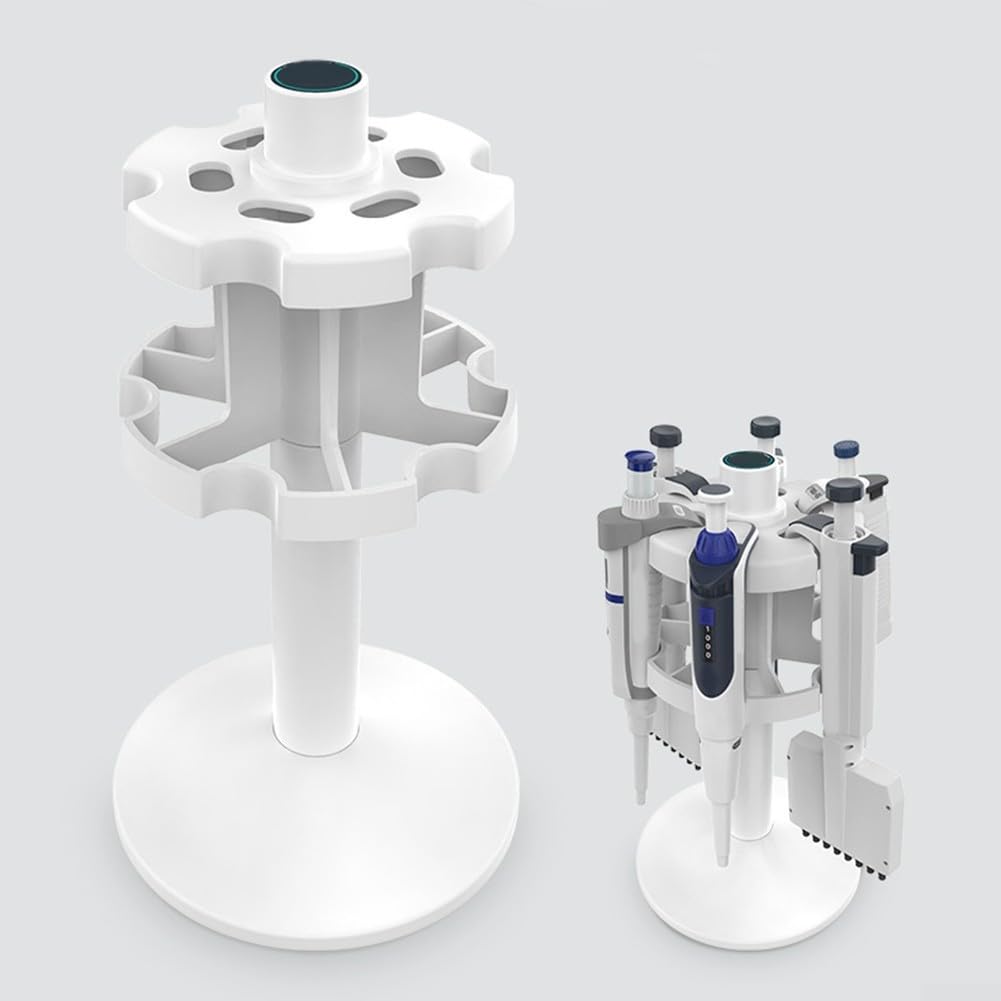 Soporte para pipetas de laboratorio, plástico ABS, ajustable, para micropipetas, forma trapezoidal, redondo, ahorra espacio, 31 x 17 cm (redondo)