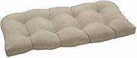 Vista 82 de Pillow Perfect Tory Solid Indoor/Outdoor Wicker Patio Sofa/Swing Cushion Tufted, Weather and Fade Resistant, 18" x 48", Green