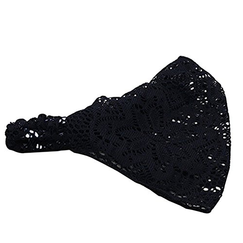 Gemini_mall®: Headwrap mit breitem Kopfband, Mode für Damen, Kopftuch, Haarband-Turban mit feiner Spitze, elastischer Gummizug.