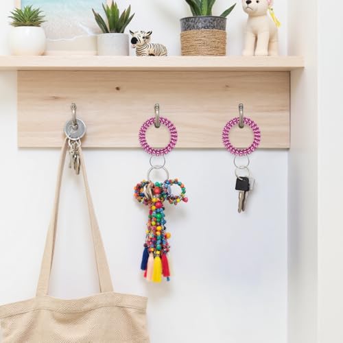 Image of TENOC Spiral Coil Keychain, Anti-lost Key Chain Holder Lanyard Cord for Sauna Outdoor Sports and Gym Pool