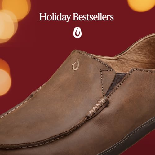 Image of OLUKAI Moloa Men's Premium Leather Shoes, Easy Slip On & Off Design, Casual & Versatile Loafer, Drop-in Heel & Enhanced Traction