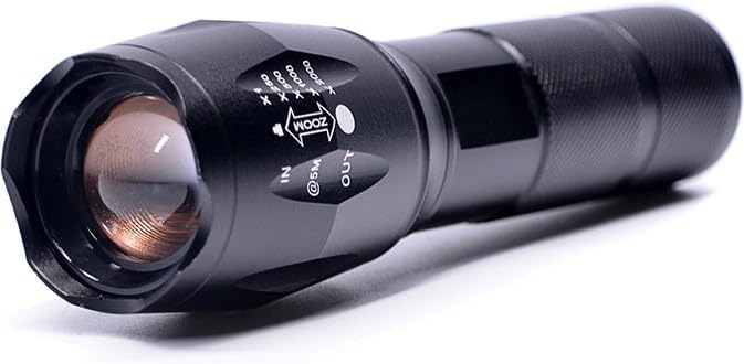 Care 4 Zoomable 5 Mode LED XML-T 650 Rechargeable Flashlight Torch for Outdoor Camping Emergency |Portable Black Torch (T-650)