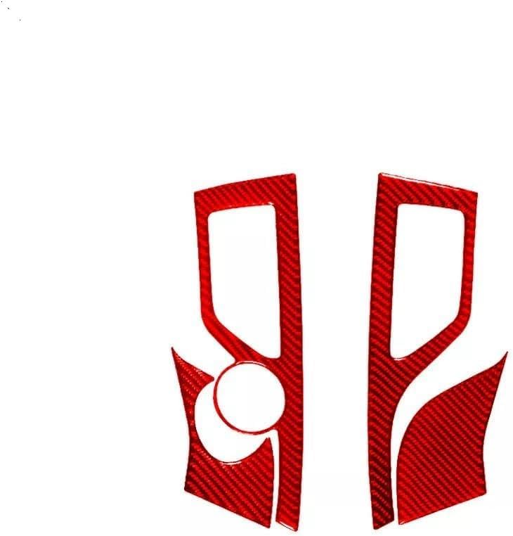 [Car Parts] 4X Red Center TYP-B 4WD Trim Cover Carbon Fiber for Toyota for Tacoma 12-2015