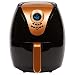 Copper Chef 3.2 QT Black and Copper Air Fryer Plus- Turbo Cyclonic Airfryer With Rapid Air Technology For Less Oil-Less Cooking.