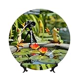 Múltiples tamaños: este panel decorativo de porcelana con un soporte de exhibición se puede colocar de manera tridimensional, se puede colocar en un armario de porcelana, en un estante o mesa auxiliar, o colgar en una pared, dándole un aspecto muy elegante y artístico. Nuestros platos de porcelana están disponibles en una variedad de tamaños, por lo que puedes elegir el que más te convenga para mejorar tu decoración