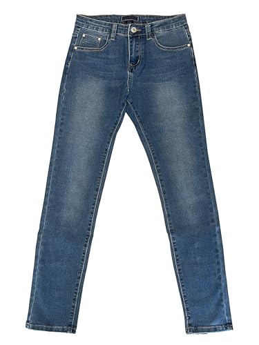 Pantalon denim bleu pour fille et garçon avec taille élastique