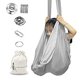 Therapieschaukel Kinder, Indoor Therapie Schaukel, Therapeutische hängematte Elastisch Cuddle Hammock, Ideal für Yoga, Sensorische Integration, ADHS, Asperger, Autismustherapie(150x280cm) (Grau)