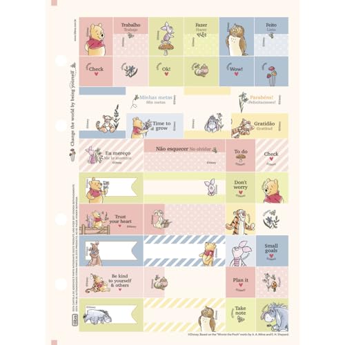 Tilibra - Refil Tiliflex para Caderno Argolado Colegial Pooh 80 Folhas